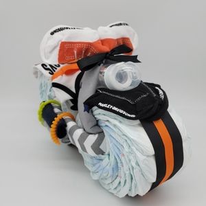 Harley Davidson motorcycle diaper cake